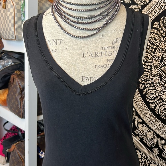 Boston Proper Black Sleeveless Dress V-neck Midi Stretch Travel Comfort Small - Picture 9 of 12